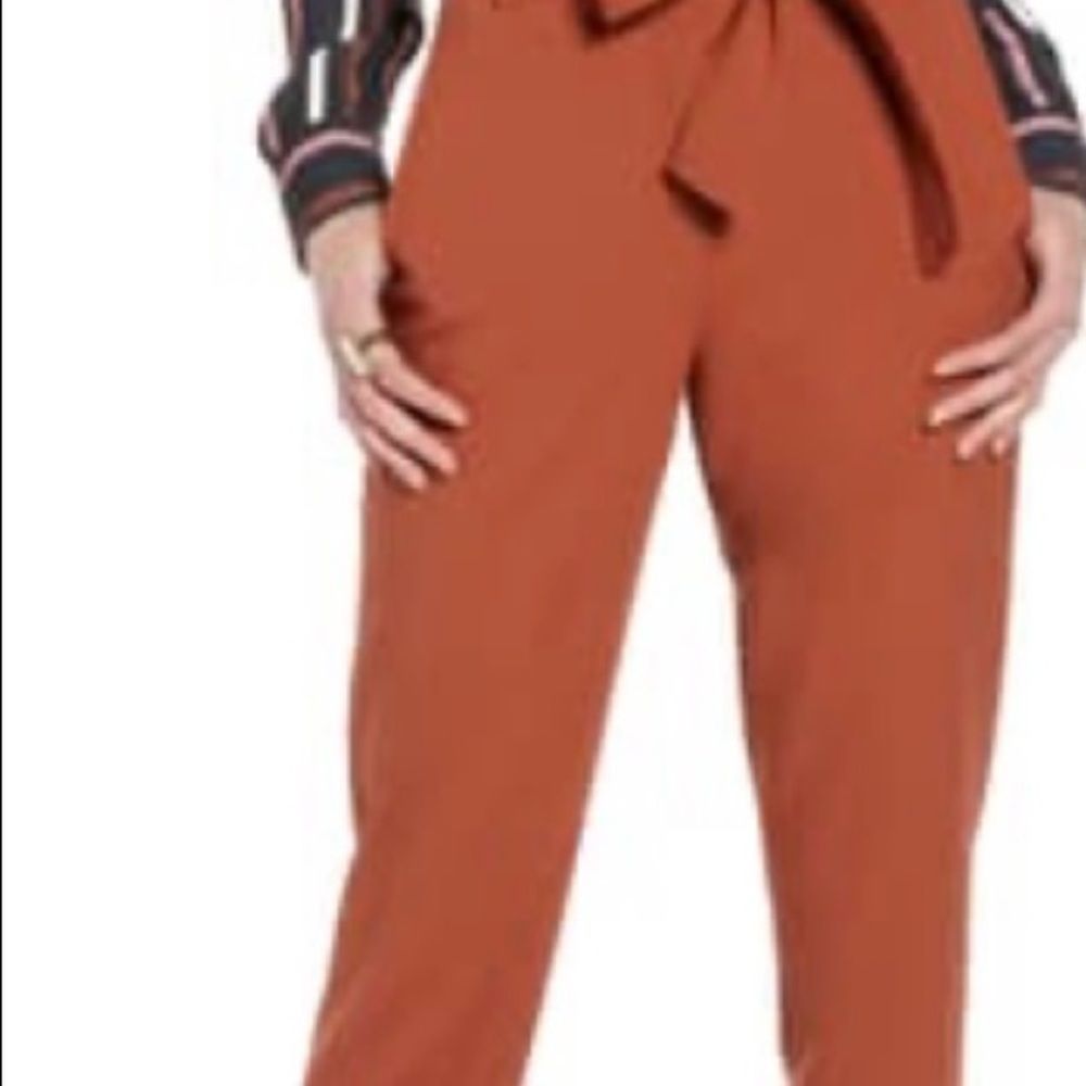 Halogen Tie waist pants Sz 16 rust sequoia - Picture 5 of 6